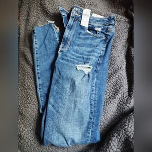 American Eagle super high rise Legging medium wash super stretch size 8